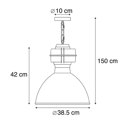 QAZQA Smart industriële hanglamp zwart 38,5 cm incl. A60 WiFi - Sicko 4