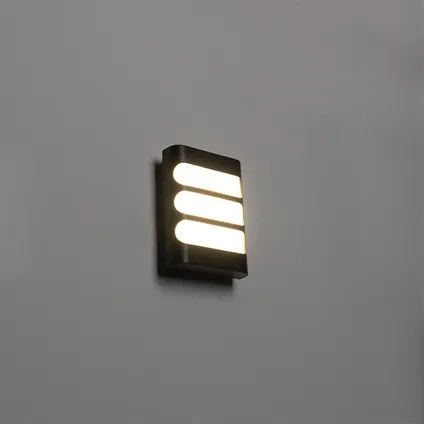 QAZQA Moderne wandlamp zwart incl. LED IP44 - Gaev 9