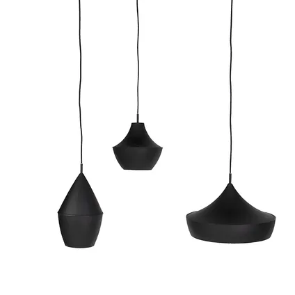 QAZQA Set van 3 smart hanglampen zwart met goud incl. Wifi A60 - Depeche 6