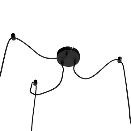 QAZQA Set van 3 smart hanglampen zwart met goud incl. Wifi A60 - Depeche 7