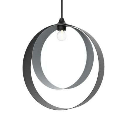 NUCLEO Hanglamp, 1X E27, metaal, zwart/grijs, D.40cm