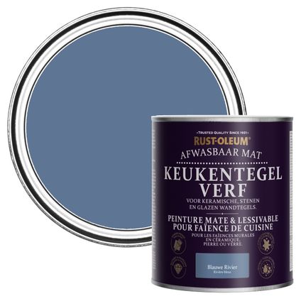 Rust-Oleum Peinture pour Faïence de Cuisine, Mat - Rivière Bleue 750ml