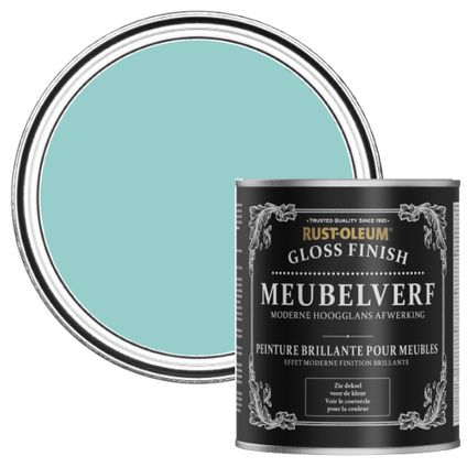 Rust-Oleum Peinture pour Meubles Finition Brillante - Bleu vert 750ml