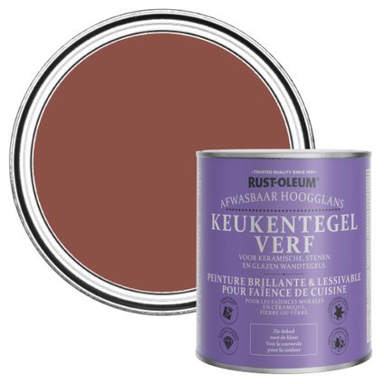 Rust-Oleum Peinture pour Faïence de Cuisine, Brillant - Rouge Brique 750ml