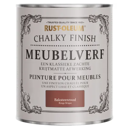 Rust-Oleum Meubelverf Chalky - Baksteenrood 750ml 7