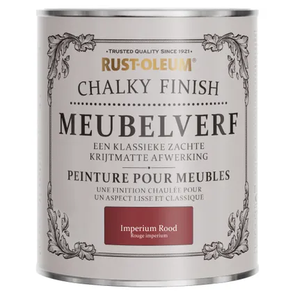 Rust-Oleum Meubelverf Chalky - Imperium Rood 750ml 6