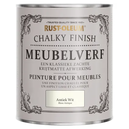 Rust-Oleum Peinture pour Meubles Chalky - Blanc Antique 750ml 6