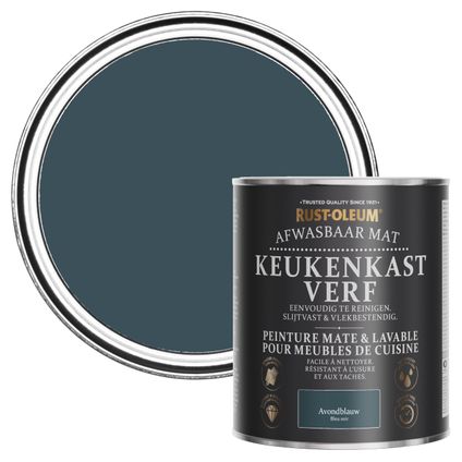 Rust-Oleum Peinture pour Meubles de Cuisine, Mat - Bleu du Soir 750ml