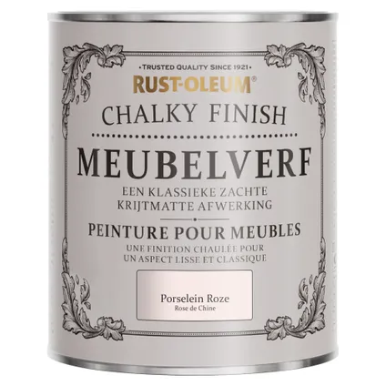 Rust-Oleum Meubelverf Chalky - Porselein Roze 750ml 6