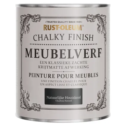 Rust-Oleum Meubelverf Chalky - Natuurlijke Houtskool 750ml 6