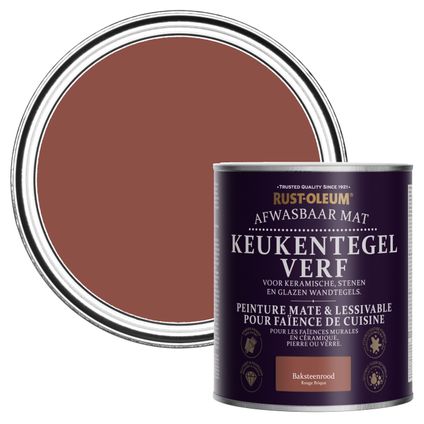 Rust-Oleum Peinture pour Faïence de Cuisine, Mat - Rouge Brique 750ml