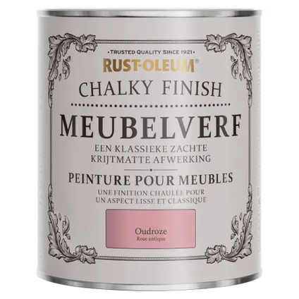 Rust-Oleum Meubelverf Chalky - Oudroze 750ml 6