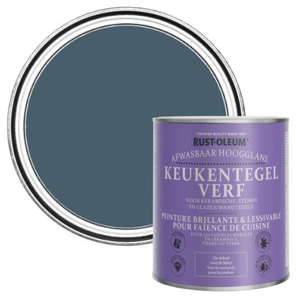 Rust-Oleum Peinture pour Faïence de Cuisine, Brillant - Bleu Dessin 750ml