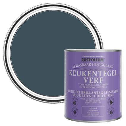 Rust-Oleum Peinture pour Faïence de Cuisine, Brillant - Bleu du Soir 750ml