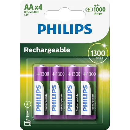 Philips Piles Rechargeables AA 4 pièces