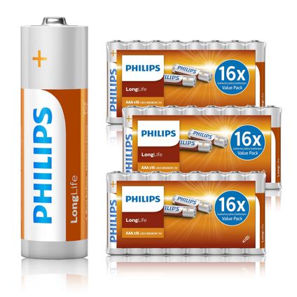 Philips AAA Longlife Batterijen