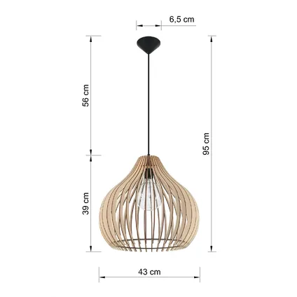 Sollux hanglamp Aprilla Ø 43cm hout 4