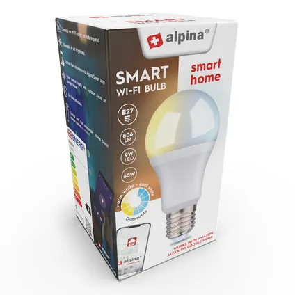 Alpina Ampoule LED Intelligente WW E27 9W 6