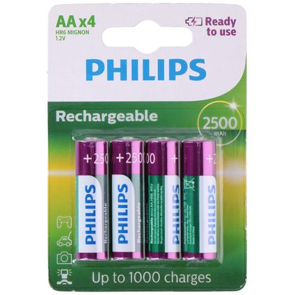 Philips AA Batterijen 4 Stuks NiMH 2500mAh