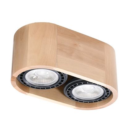 Sollux plafondlamp Basic 2 lichts hout