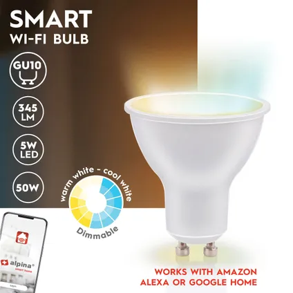 Alpina Ampoule LED Intelligente WW GU10 5W 3