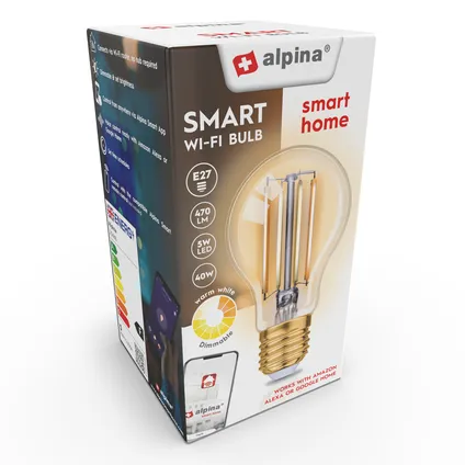 Alpina Smart ledlamp WW E27 5W A 6