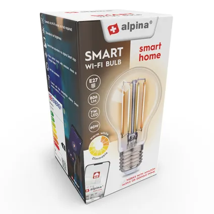 Alpina Smart LED lamp WW E27 7W 6
