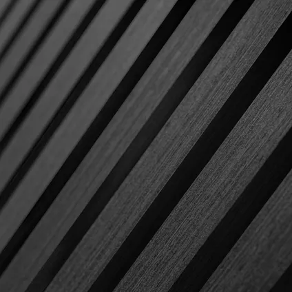 Akupanel Akoestische Wandpaneel Eiken Zwart 3-zijdig Gefineerd Lattenwand 270 x 60 cm 6