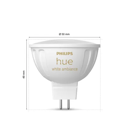 Spot LED Philips Hue MR16 blanc chaud à froid GU5.3 5,1W 2