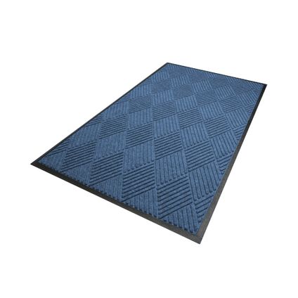Tapis absorbant / anti-salissure Waterhog Diamond 115x180 cm - Bordure en caoutchouc - Bleu
