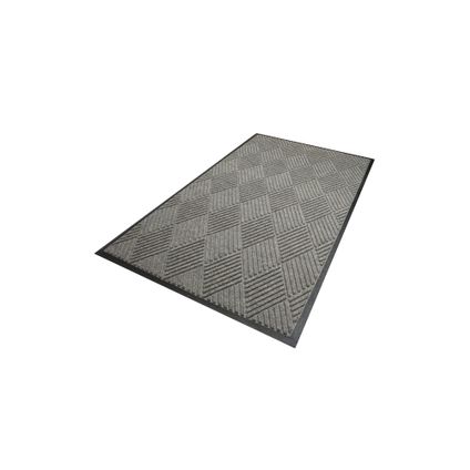 Waterhog Diamond droogloopmat / schoonloopmat 60x90 cm - Rubber border - Grijs