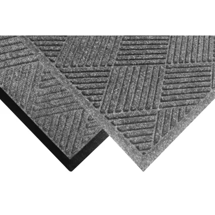 Waterhog Diamond droogloopmat / schoonloopmat 60x90 cm - Rubber border - Grijs 3