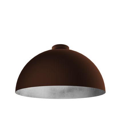 VENICE Plafondlamp, 1xE27, metaal, bruin corten/blad zilver, D.60cm