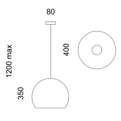 JOE Suspension, 1X E27, métal, noir mat/blanc, D.40cm 5