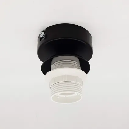 VENICE Plafondlamp, 1xE27, metaal, zwart mat/blad koper, D.40cm 2