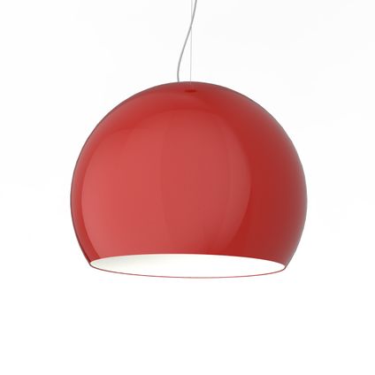 JOE Hanglamp, 1X E27, metaal, rood glanzend/wit, D.50cm