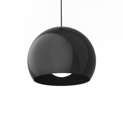 JOE Hanglamp, 1X E27, metaal, zwart glanzend, D.25cm