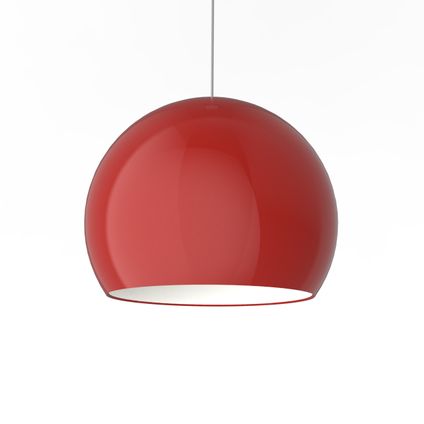 JOE Hanglamp, 1X E27, metaal, rood glanzend/wit, D.40cm