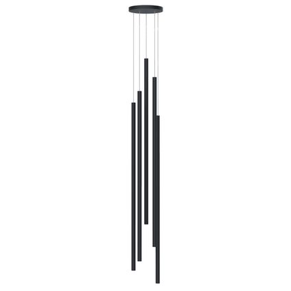 STELO COMPO 5X Hanglamp, GEÏNTEGREERDE LED, 21W, 4000K, metaal, grijs antraciet, H.160cm
