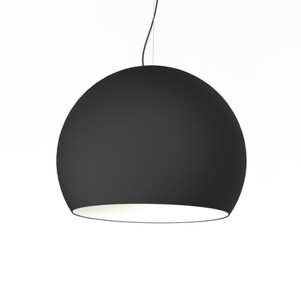 JOE Hanglamp, 1X E27, metaal, zwart mat/wit, D.50cm