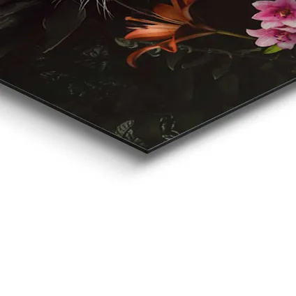 Peinture Jungle Fantasy Animaux - Fleurs - Faune sauvage - Oiseaux Exotiques - Panneau décoratif 156x52 cm Bois Multicolore 4