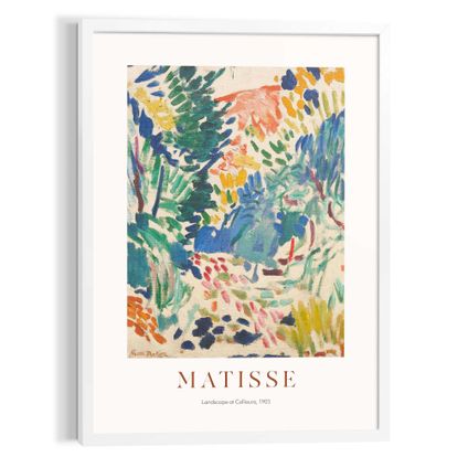 Schilderij Matisse - Landscape at Collioure - Art Frame 50x70 cm MDF Bont