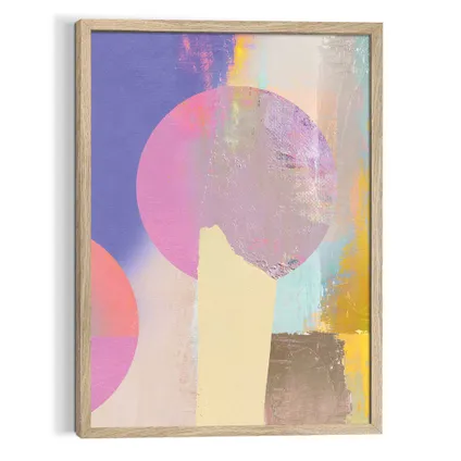 Schilderij Modern Abstract Vormen - Kleurrijk - Art Frame 50x70 cm MDF Bont