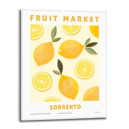 Schilderij Lemons Fruit - Sorrento - Italie - Art Print - Slim Frame 40x50 cm MDF Geel