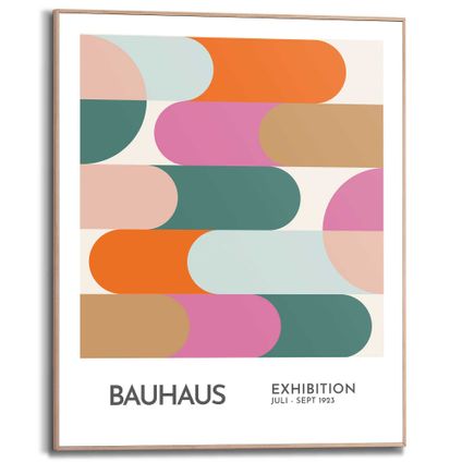 Peinture Bauhaus Style - Tableau encadré 40x50 cm MDF Multicolore