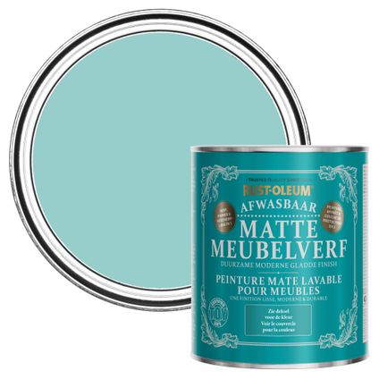 Rust-Oleum Afwasbare Matte Meubelverf - Groenblauw 750ml