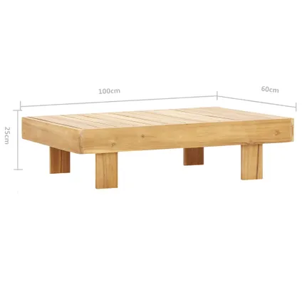 vidaXL Table basse 100x60x25 cm Bois d'acacia solide 7