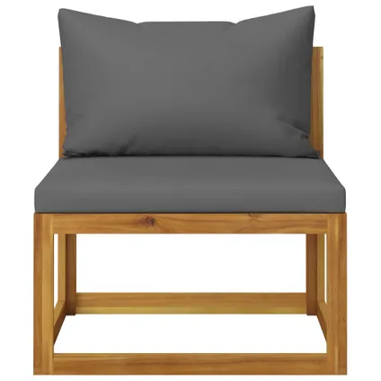 vidaXL Chaise de jardin avec coussins gris foncé Bois d'acacia 8