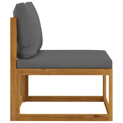 vidaXL Chaise de jardin avec coussins gris foncé Bois d'acacia 9