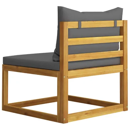 vidaXL Chaise de jardin avec coussins gris foncé Bois d'acacia 10